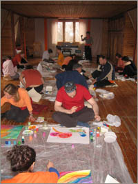 Gurdjieff Work and Movements, Russia 2009, meditative painting art-class
